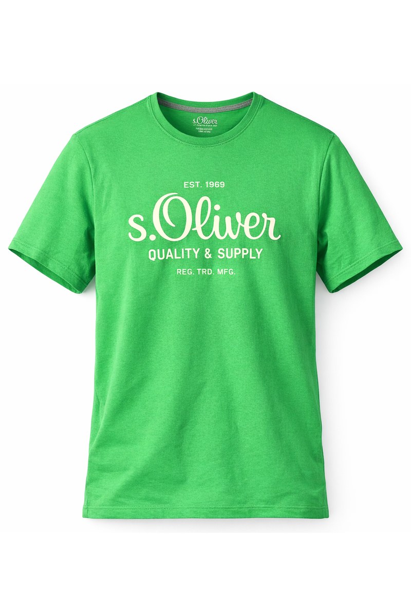 تي شيرت رجالي أخضر سادة من S.Oliver بمقاس XXXL