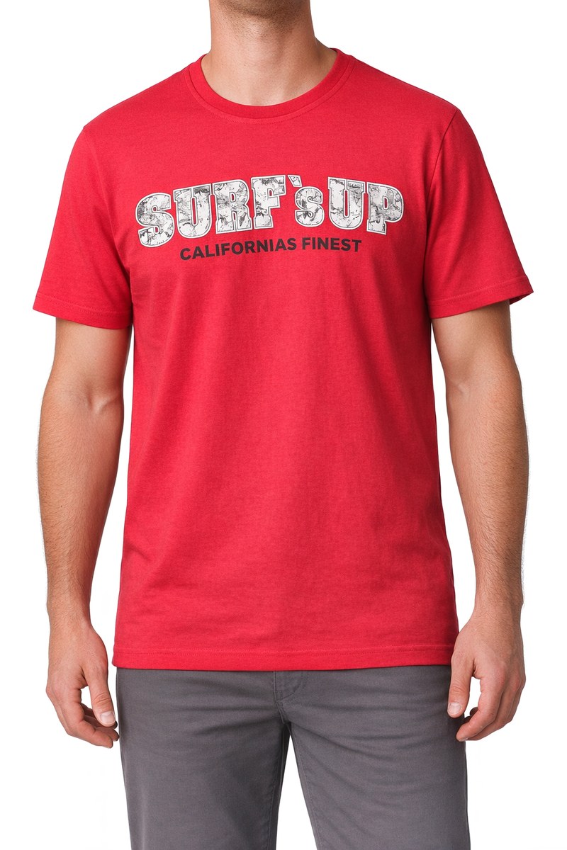 تيشيرت رجالي أحمر بطبعة "SURF'S UP" من s.Oliver — صورة 2