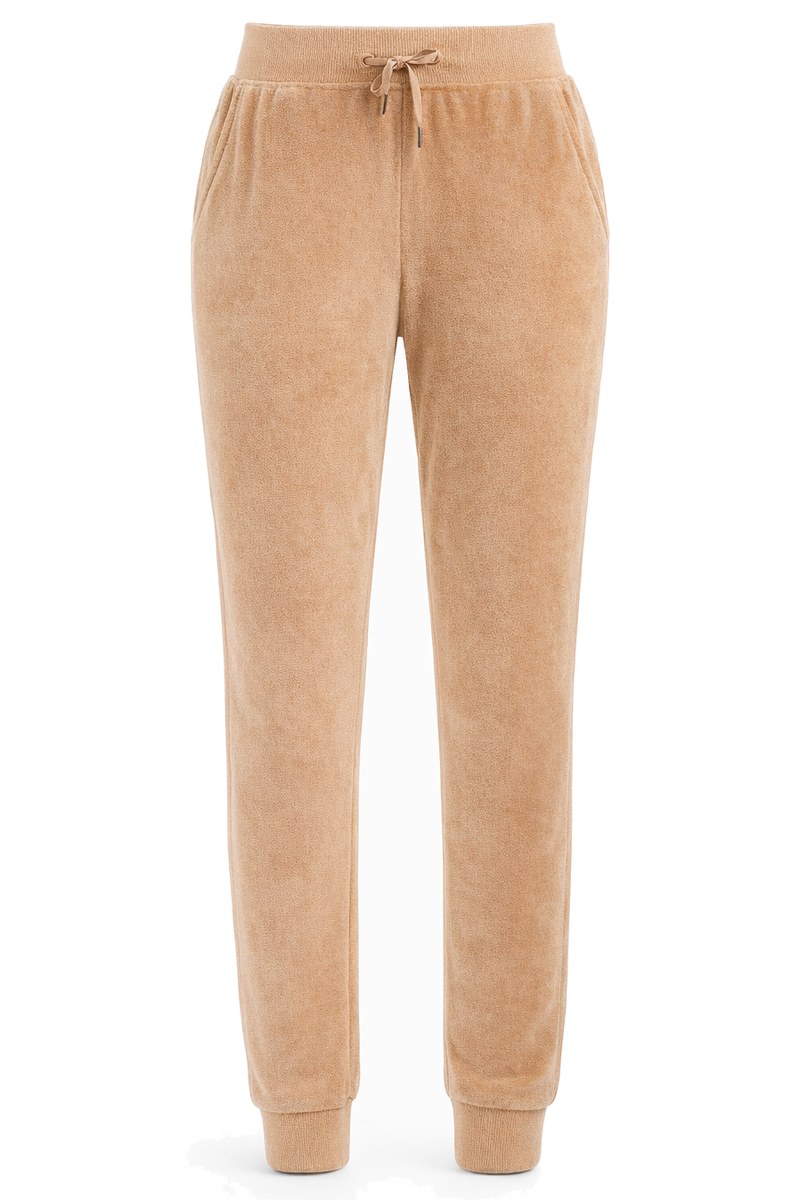 بيجامة نسائي مخملي مريح بخصر مطاطي