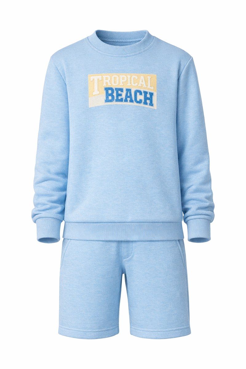 طقم سويت شيرت وشورت للأطفال