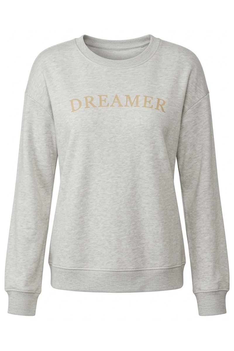 سويتشيرت نسائي خفيف اللون بطبعة DREAMER من Esmara