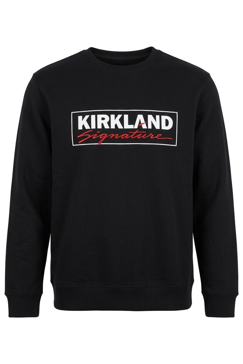 سويت شيرت أسود أنيق بشعار KIRKLAND Signature