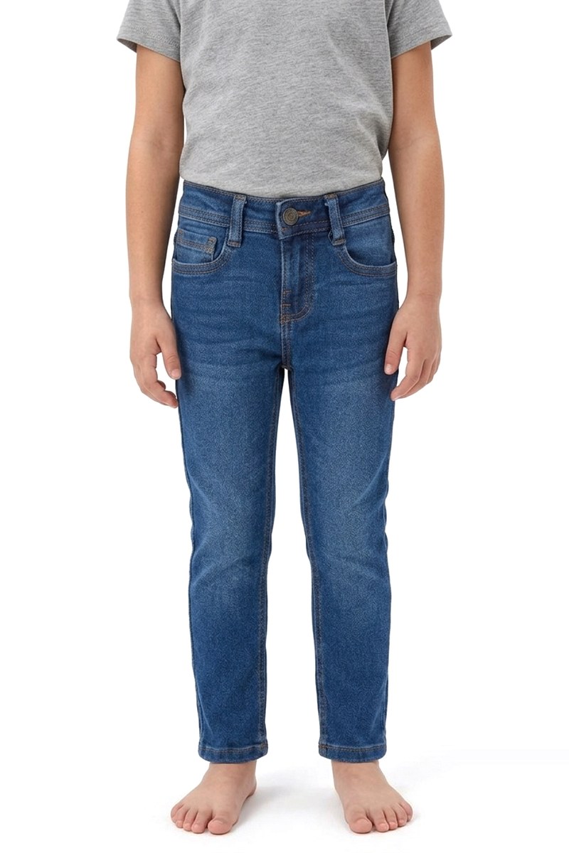 بنطلون جينز بناتي أزرق عصري — صورة 2