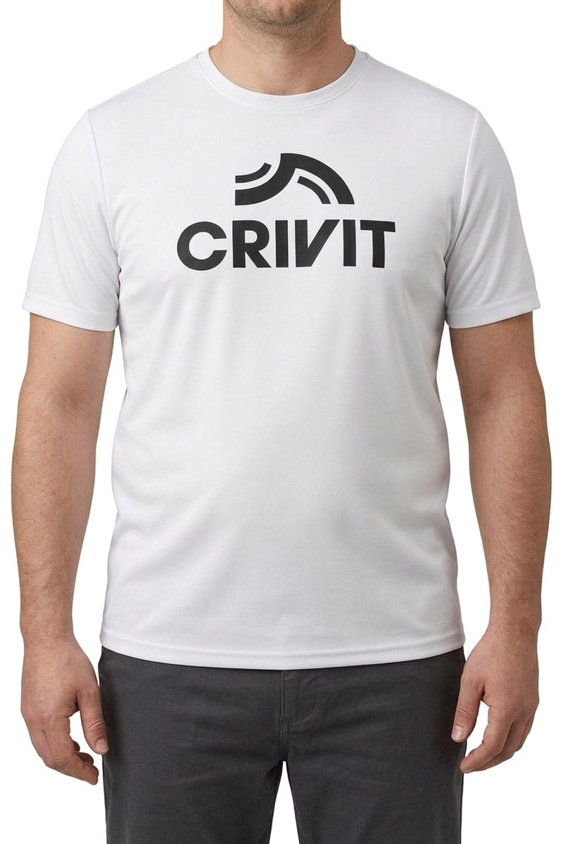 تيشيرت رجالي CRIVIT أبيض رياضي جديد — صورة 2