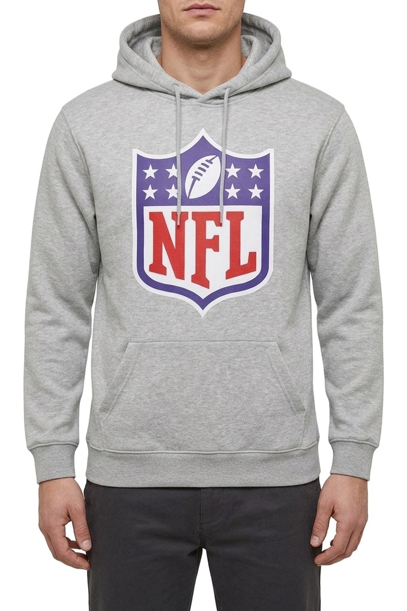 كنزة بغطاء رأس (هودي) رمادية بشعار NFL — صورة 2