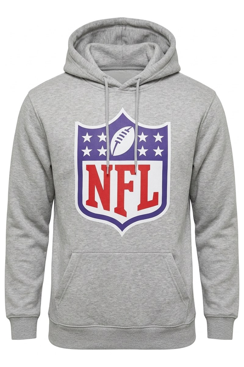 كنزة بغطاء رأس (هودي) رمادية بشعار NFL